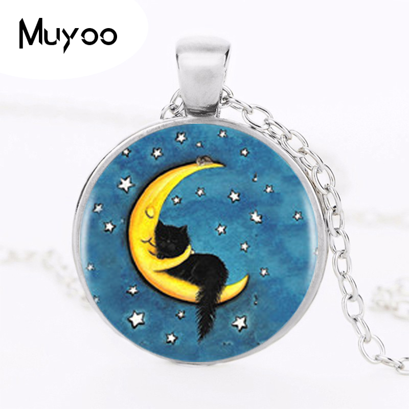 Women Jewelry Accessories For Black Dress - Collana con ciondolo Logo gatto nero