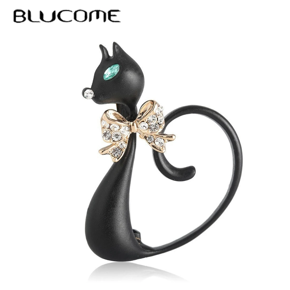 Women Jewelry Accessories For Black Dress - Blucome Cute Animal Black Cat Shape