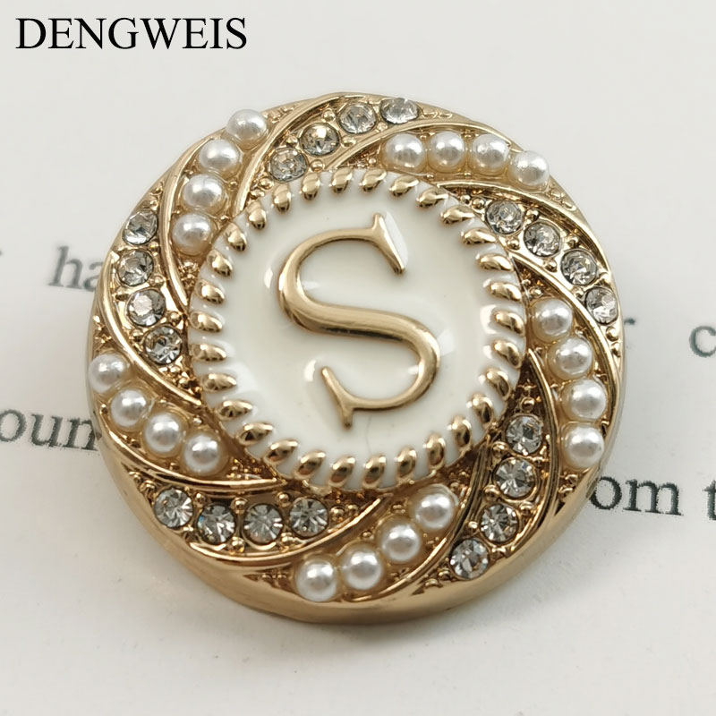 Women Accessories In English - Inglese lettera S bottone rotondo in