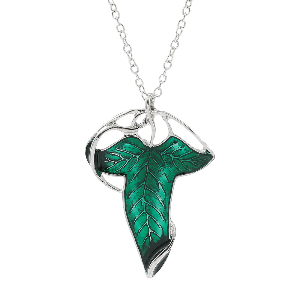 Women Accessories Trending - Collana con Ciondolo Foglia Verde Vintage,