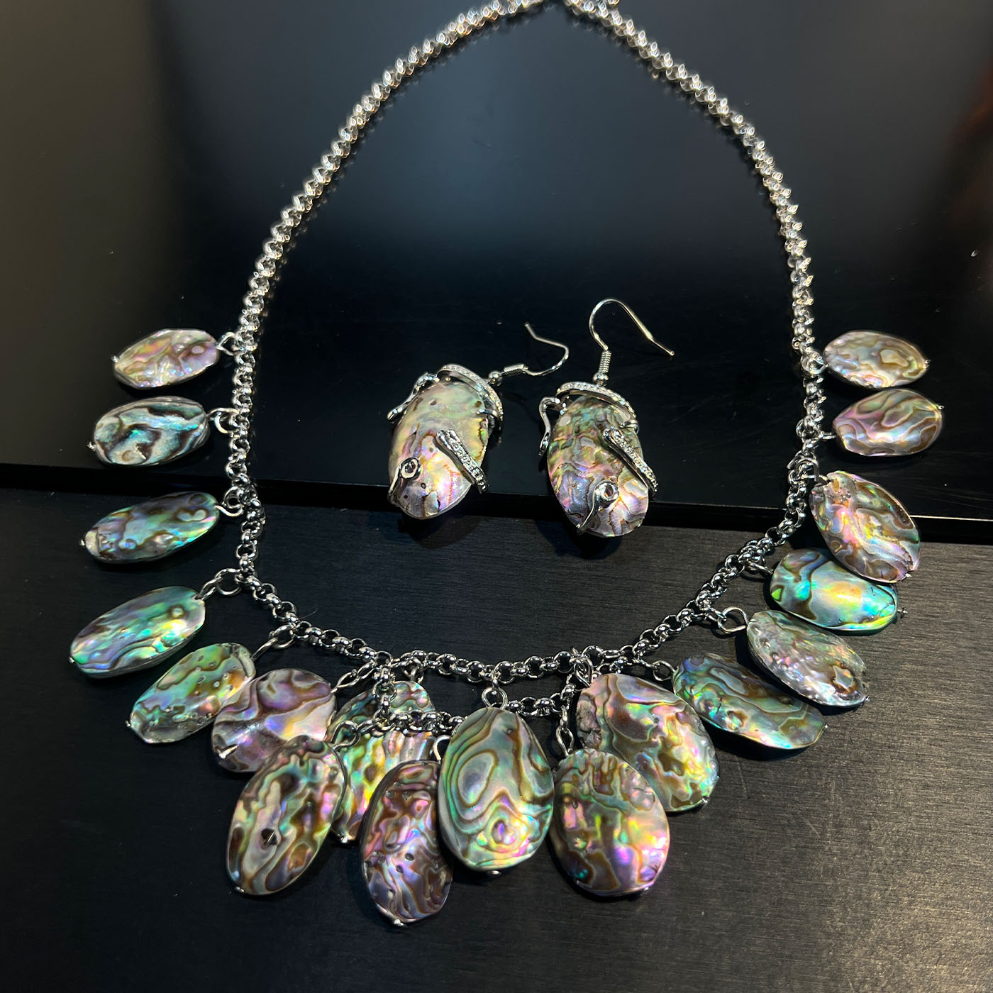 Women Jewelry Accessories For Black Dress - Set di gioielli Abalone bianco nero