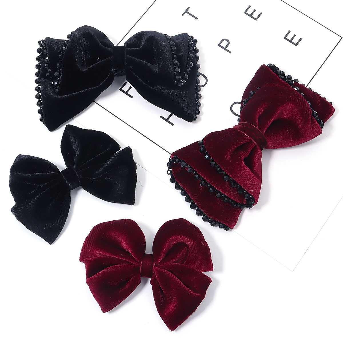 Women Jewelry Accessories For Black Dress - Vino rosso nero classico stile velluto