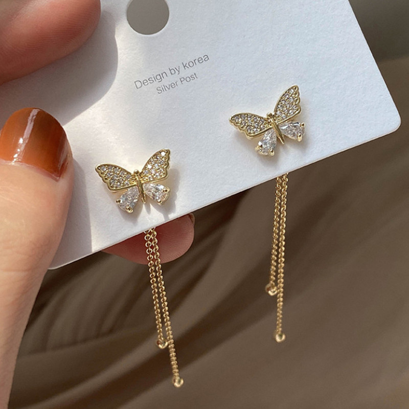 Tassel Earrings Boho - Nuovo temperamento coreano lungo nappa farfalla
