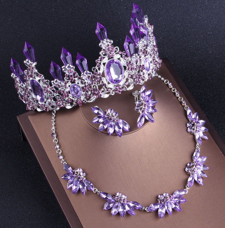 Women Jewelry Accessories For Black Dress - Nobile Viola di Cristallo Set di