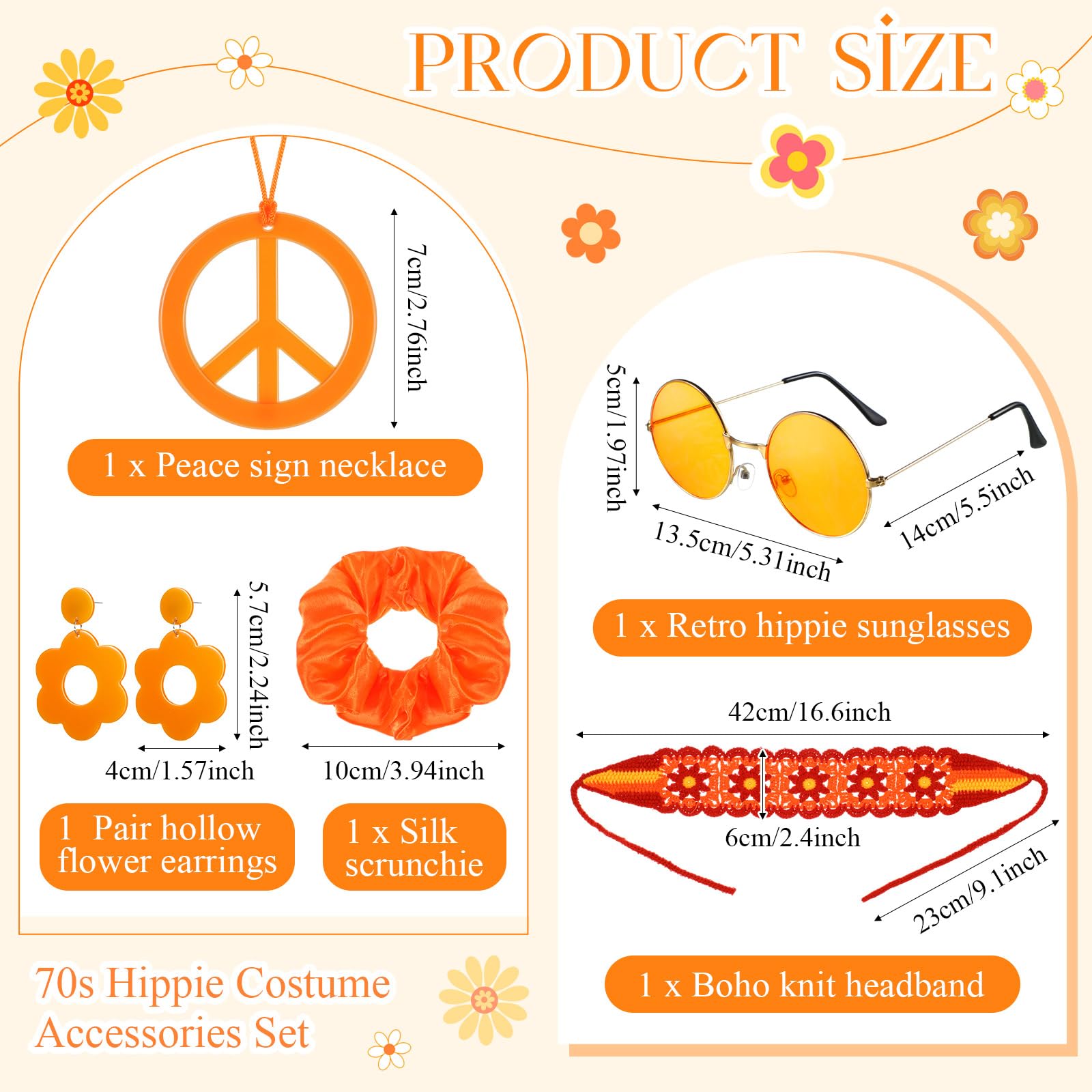 Set di 5 Accessori Hippie Anni - Women'S Accessories In The 60S recensione e prezzo