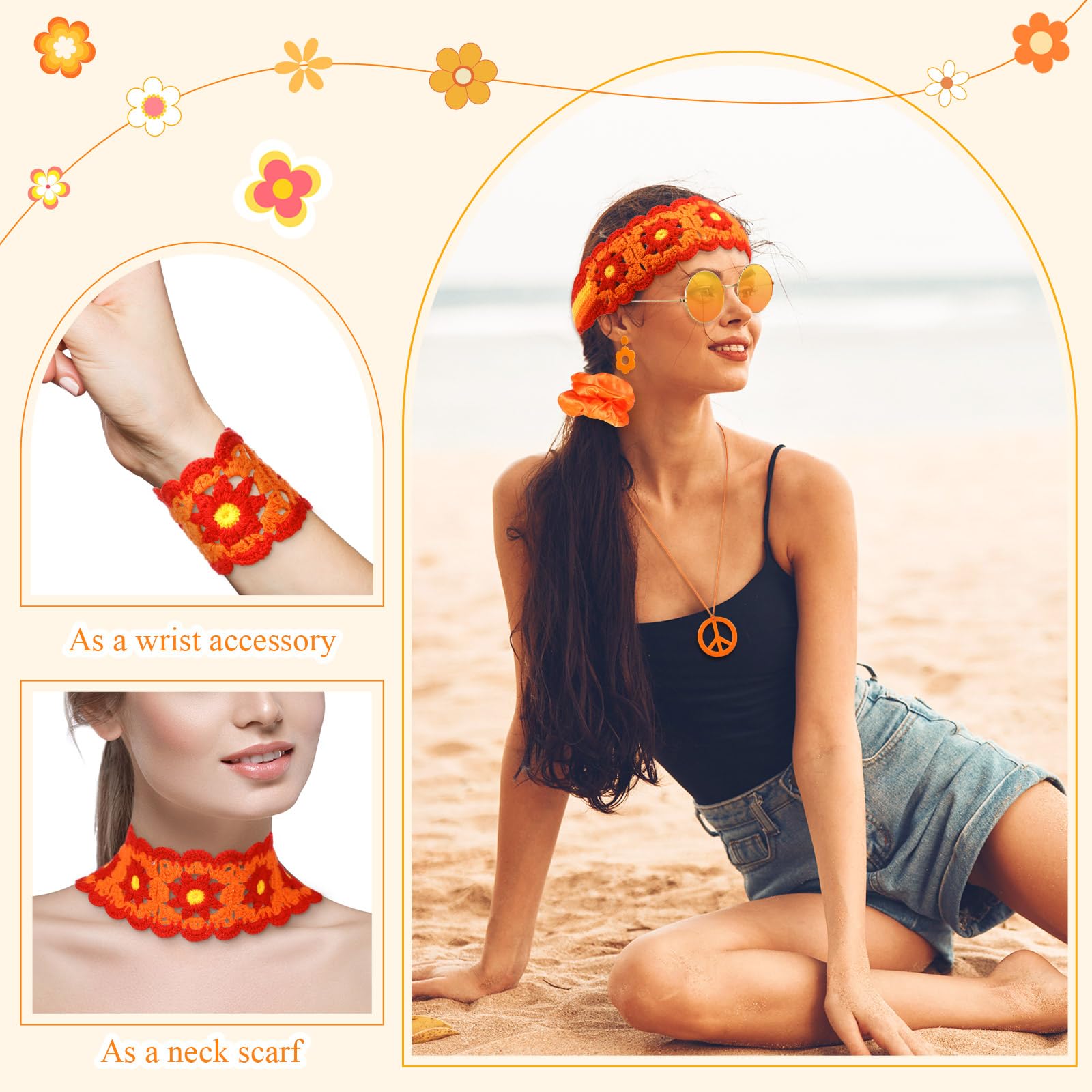 Set di 5 Accessori Hippie Anni - Women'S Accessories In The 60S recensione e prezzo