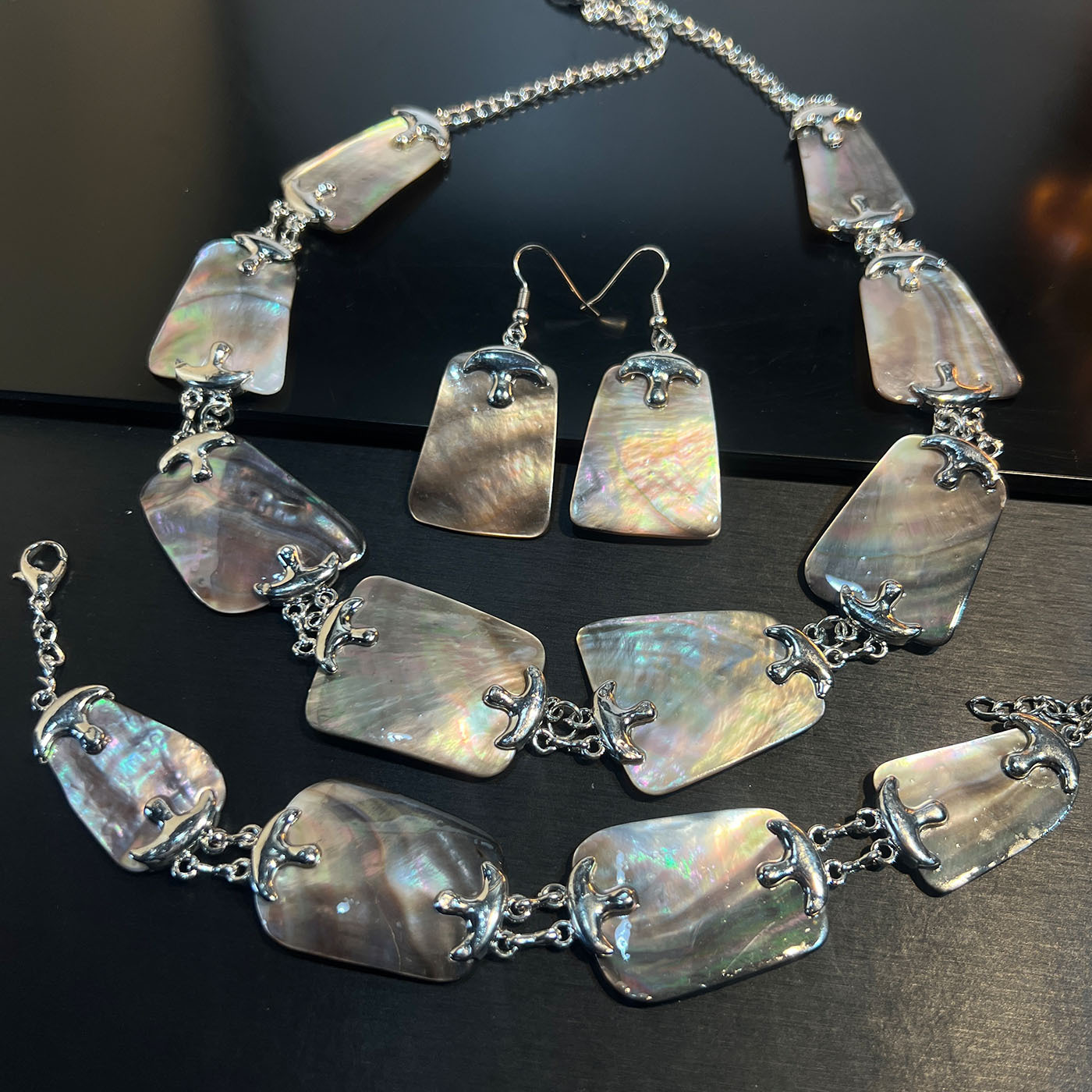 Set di gioielli Abalone bianco - Women Jewelry Accessories For Black Dress recensione e prezzo