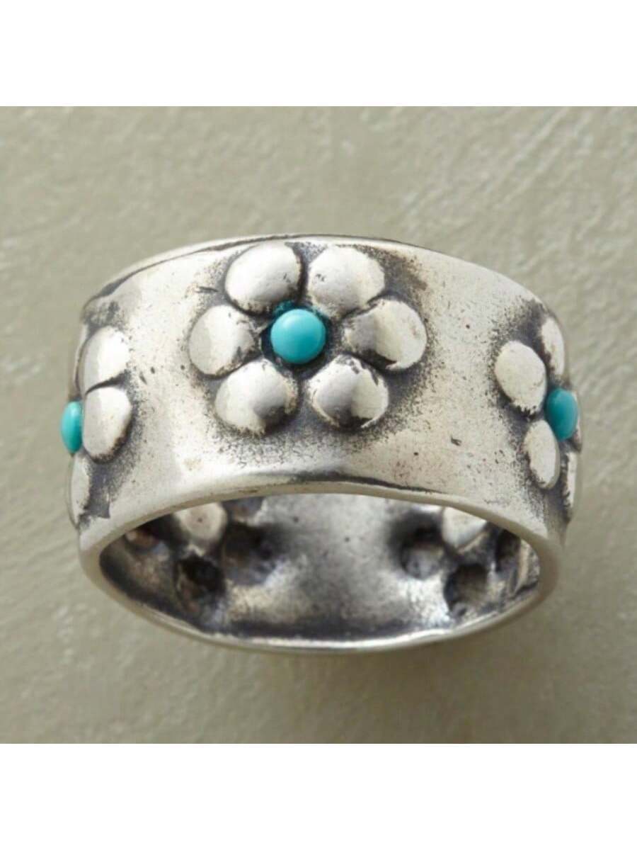 Anello largo turchese con fior - Women'S Accessories Gift Ideas recensione e prezzo