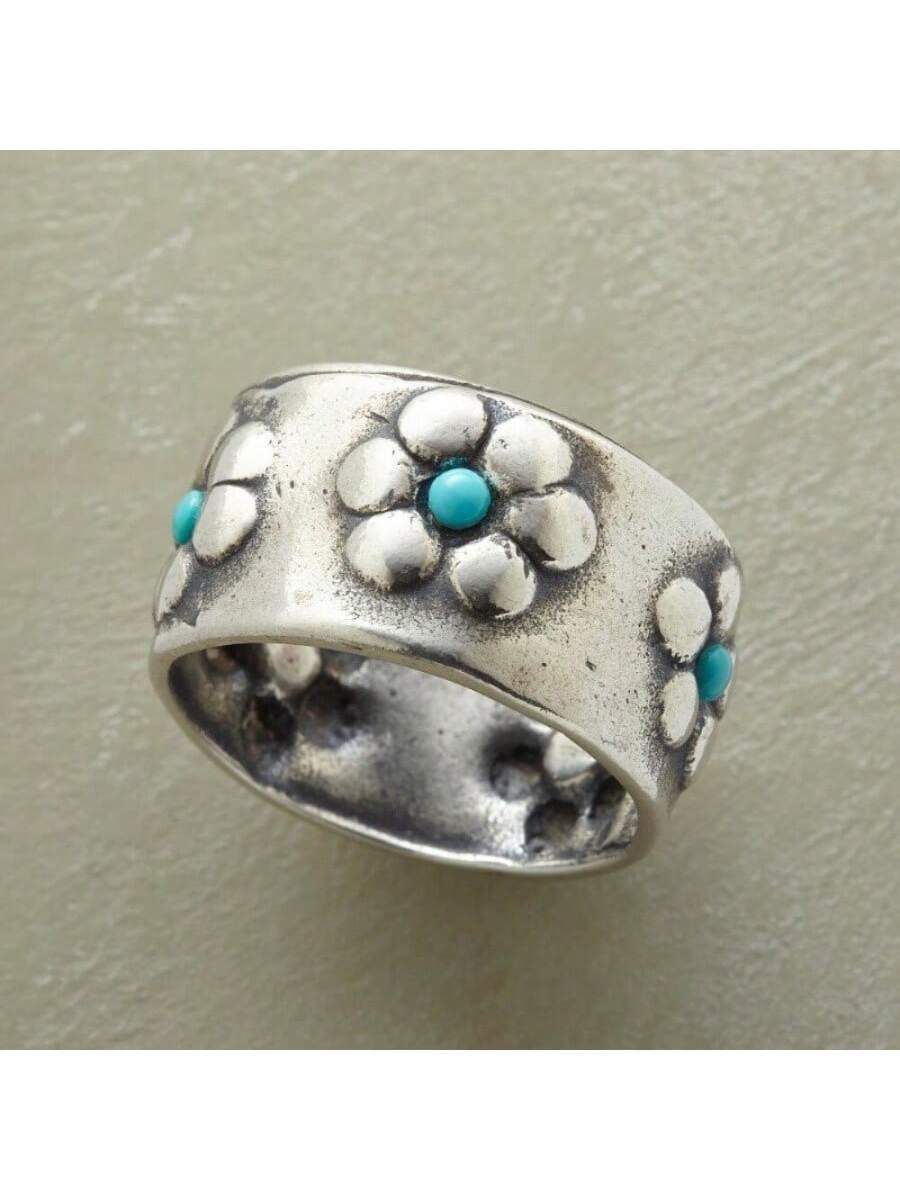 Anello largo turchese con fior - Women'S Accessories Gift Ideas recensione e prezzo