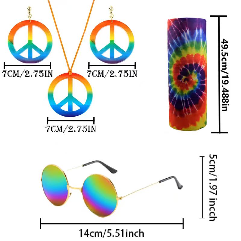 PESENAR Set costume hippie Occ - Women'S Accessories In The 60S recensione e prezzo