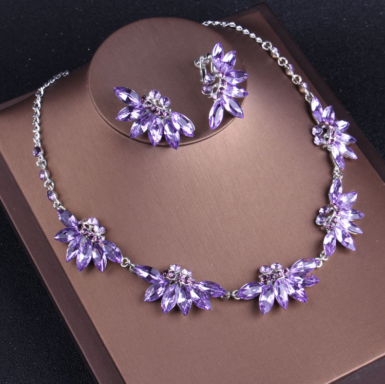 Nobile Viola di Cristallo Set  - Women Jewelry Accessories For Black Dress recensione e prezzo
